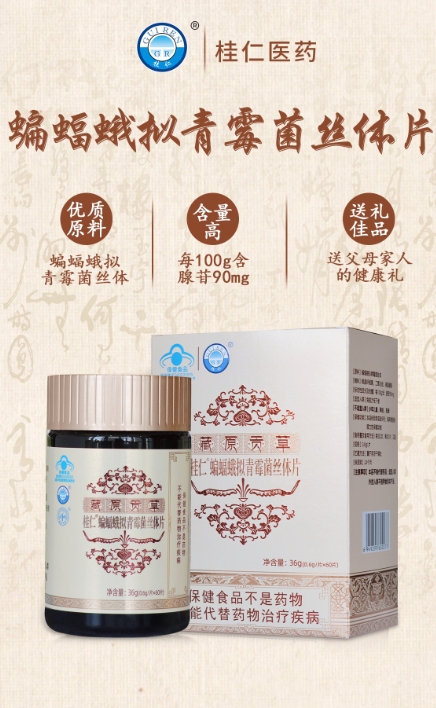 藏原貢草蟲草菌絲體片